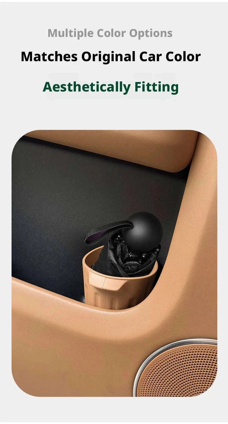 Car Trash Can Silicone Anti-Slip Washable Oil-Repellent Cup Holder Bin-Orange