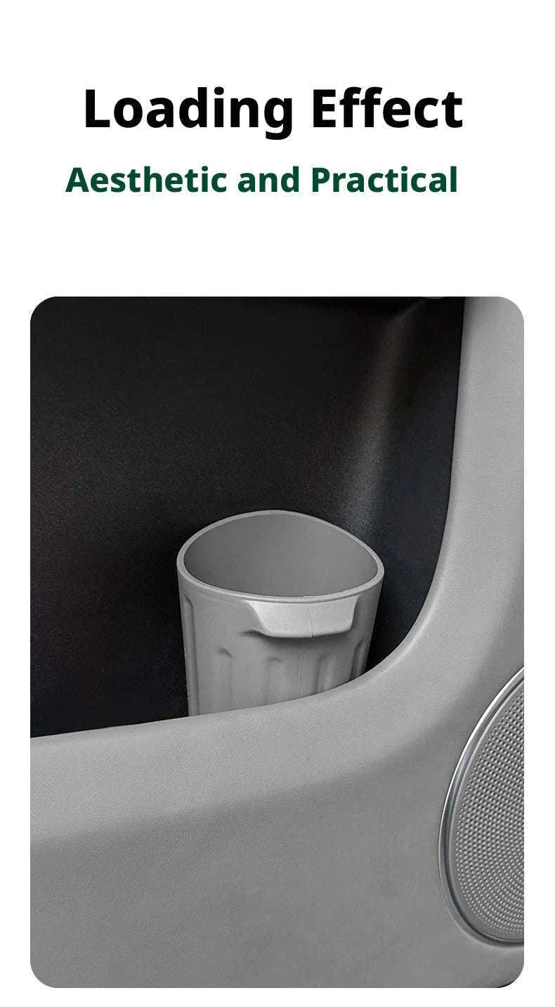Car Trash Can Silicone Anti-Slip Washable Oil-Repellent Cup Holder Bin-Orange