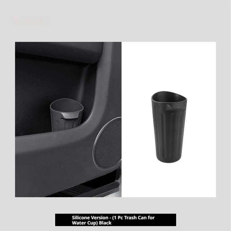Car Trash Can Silicone Anti-Slip Washable Oil-Repellent Cup Holder Bin-Orange