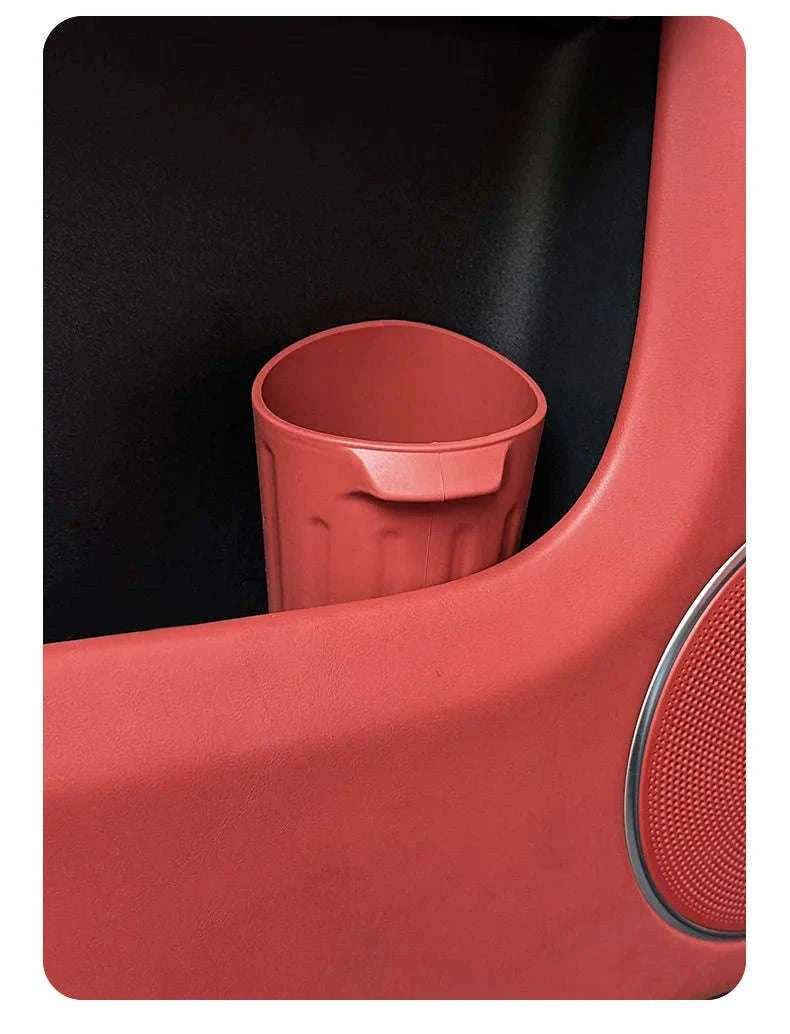 Car Trash Can Silicone Anti-Slip Washable Oil-Repellent Cup Holder Bin-Orange