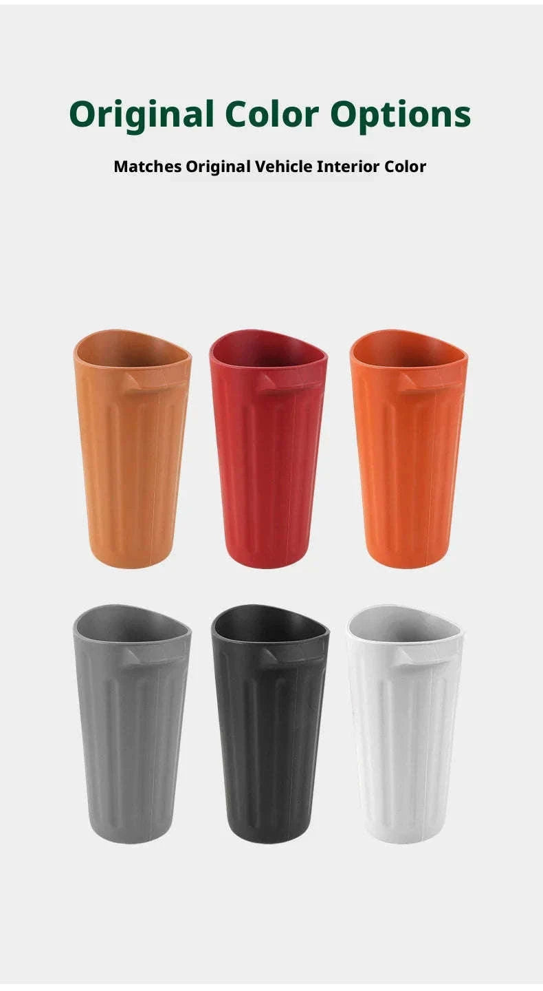 Car Trash Can Silicone Anti-Slip Washable Oil-Repellent Cup Holder Bin-Orange