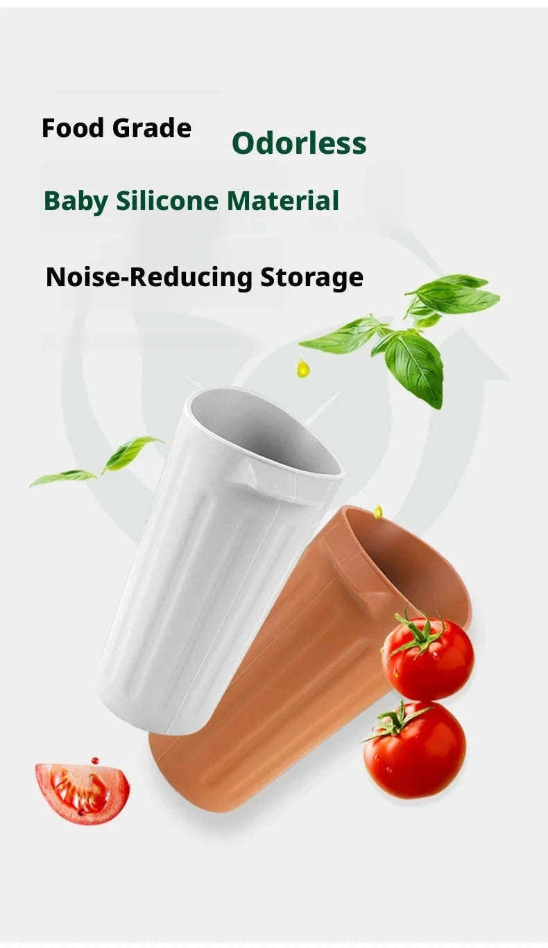 Car Trash Can Silicone Anti-Slip Washable Oil-Repellent Cup Holder Bin-Orange