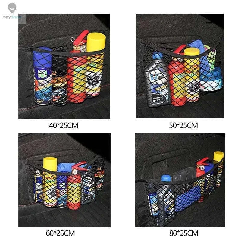 Car Trunk Mesh Organizer for Neat, Secure Cargo Storage-40x25