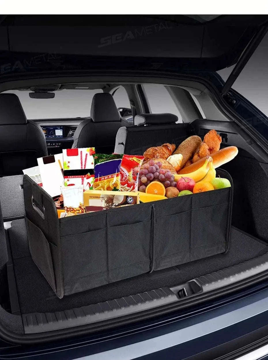 Car Trunk Organizer 63L Large-Capacity Foldable Storage Box-Black
