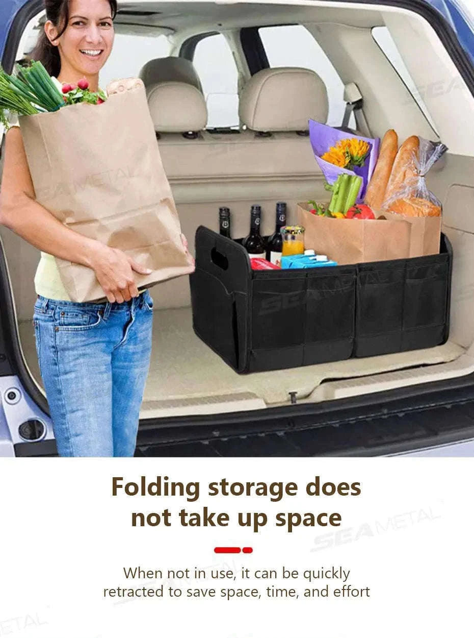 Car Trunk Organizer 63L Large-Capacity Foldable Storage Box-Black