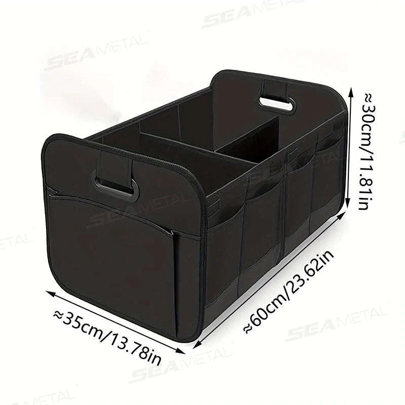 Car Trunk Organizer 63L Large-Capacity Foldable Storage Box-Black