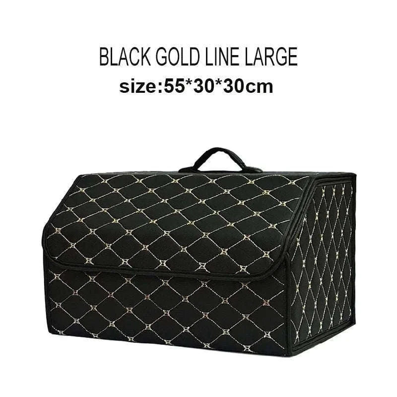 Car Trunk Organizer Box Large Capacity Foldable PU Storage Bag-golf S