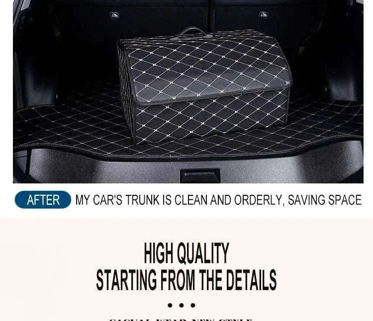 Car Trunk Organizer Box Large Capacity Foldable PU Storage Bag-golf S