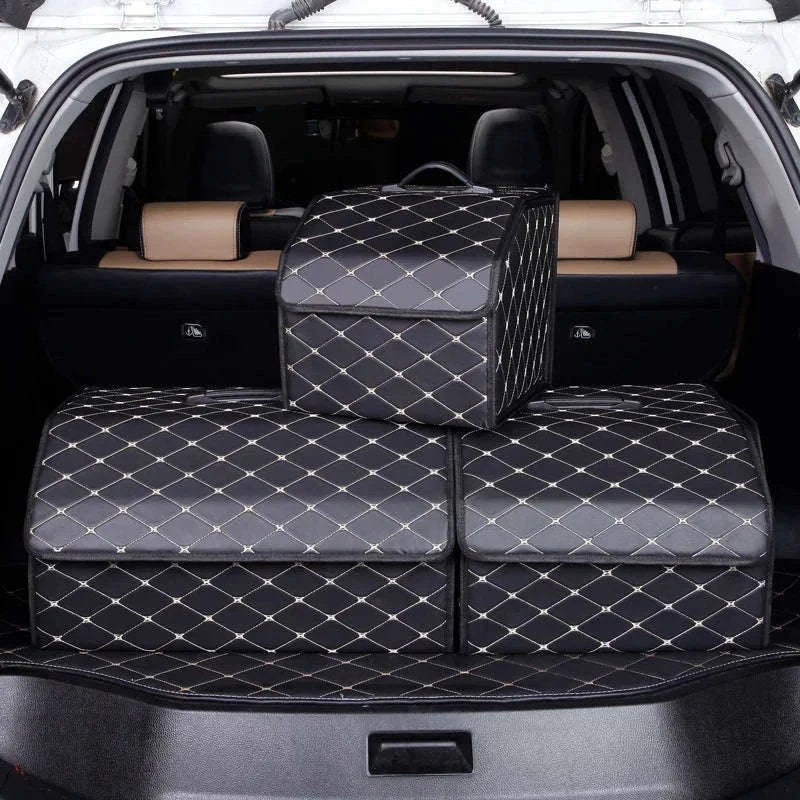 Car Trunk Organizer Box Large Capacity Foldable PU Storage Bag-golf S