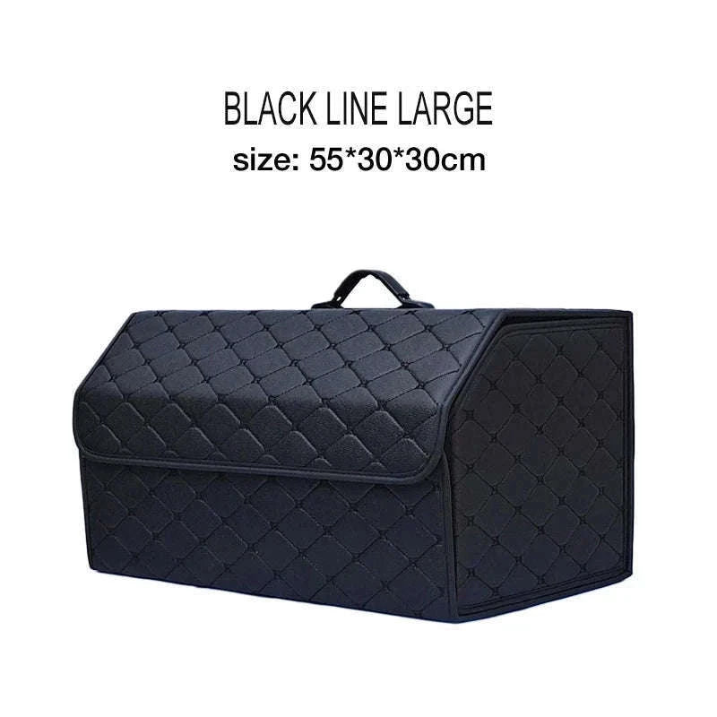 Car Trunk Organizer Box Large Capacity Foldable PU Storage Bag-golf S