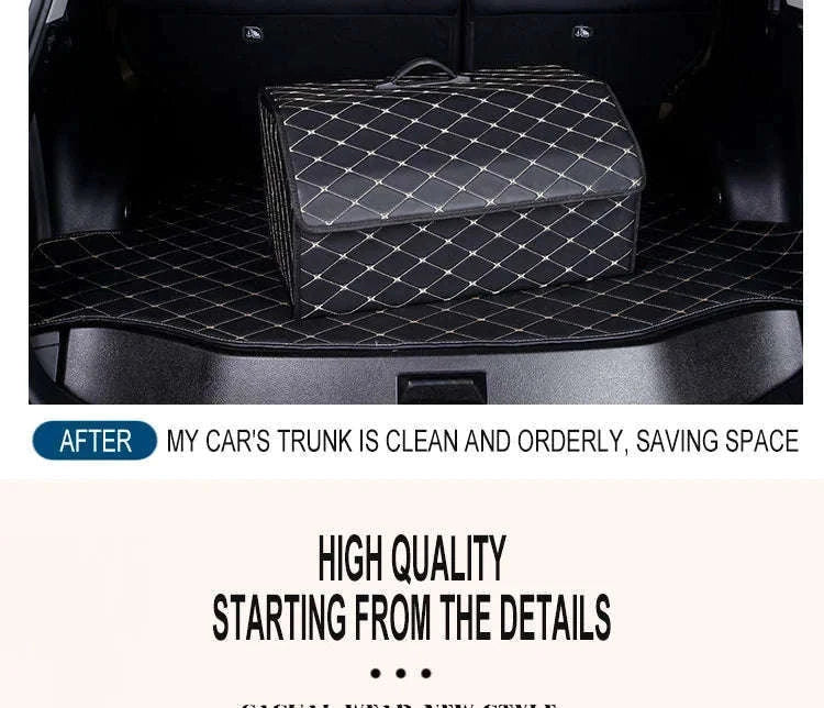 Car Trunk Organizer Box Large Capacity Foldable PU Storage Bag-golf S
