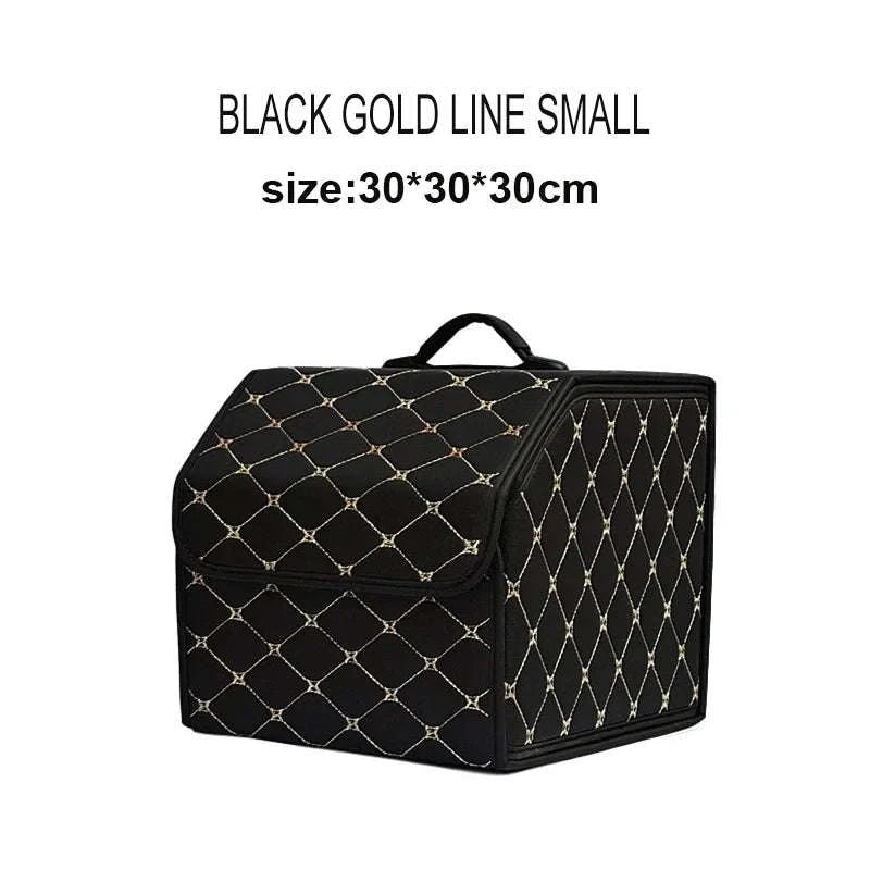 Car Trunk Organizer Box Large Capacity Foldable PU Storage Bag-golf S