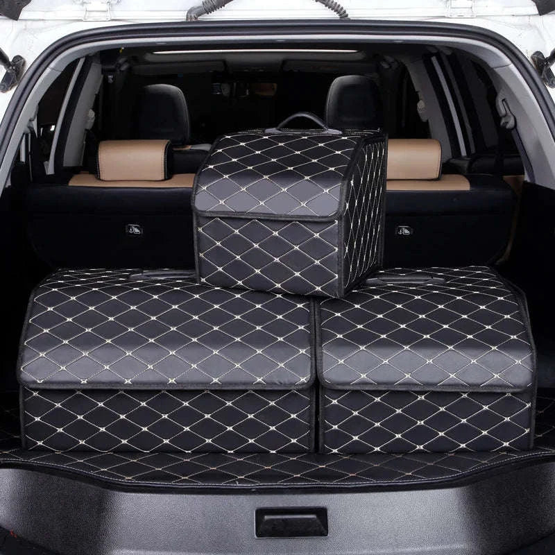 Car Trunk Organizer Box Large Capacity Foldable PU Storage Bag-golf S