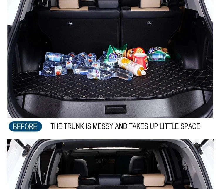 Car Trunk Organizer Box Large Capacity Foldable PU Storage Bag-golf S