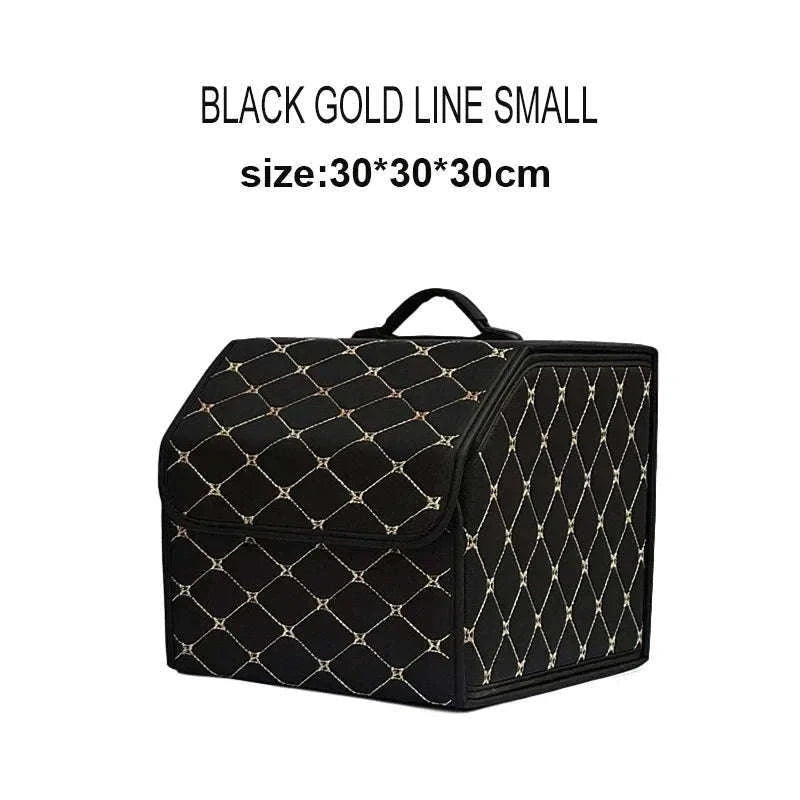 Car Trunk Organizer Box Large Capacity Foldable PU Storage Bag-golf S