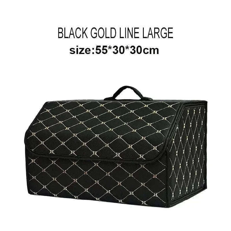 Car Trunk Organizer Box Large Capacity Foldable PU Storage Bag-golf S