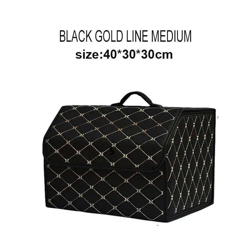 Car Trunk Organizer Box Large Capacity Foldable PU Storage Bag-golf S