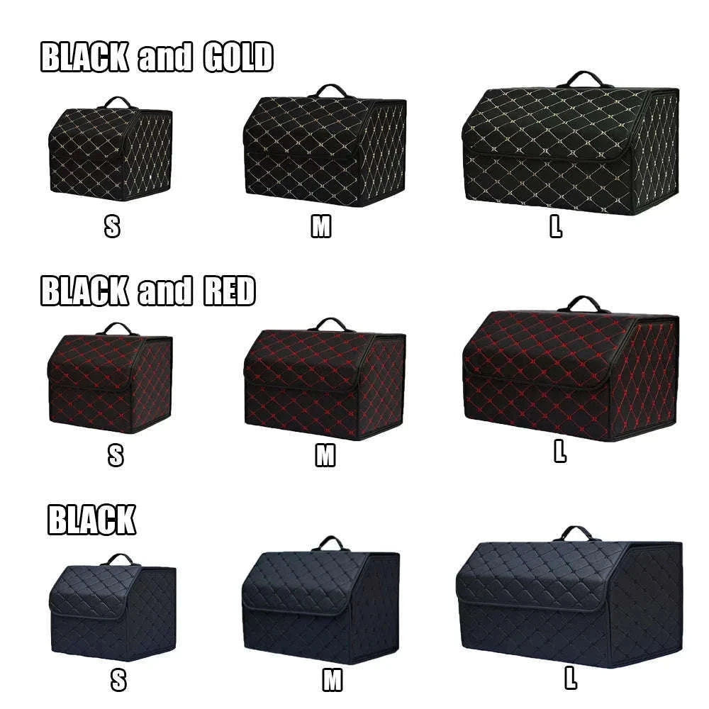 Car Trunk Organizer Box, Large Capacity, Folding Storage Bag-Red L