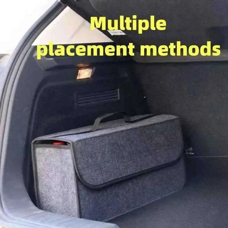 Car Trunk Organizer Soft Felt Storage Box-Gray-50-15-24cm