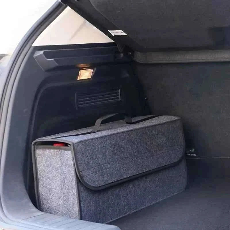 Car Trunk Organizer Soft Felt Storage Box-Gray-50-15-24cm