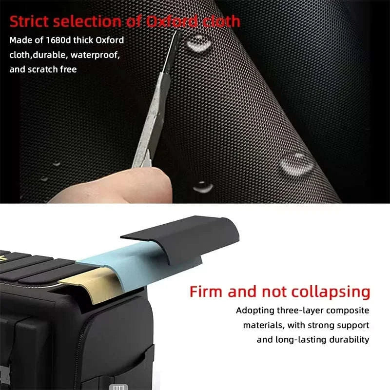 Car Trunk Storage Organizer With Lid, 70L Folding Oxford Cloth Storage Box-70L