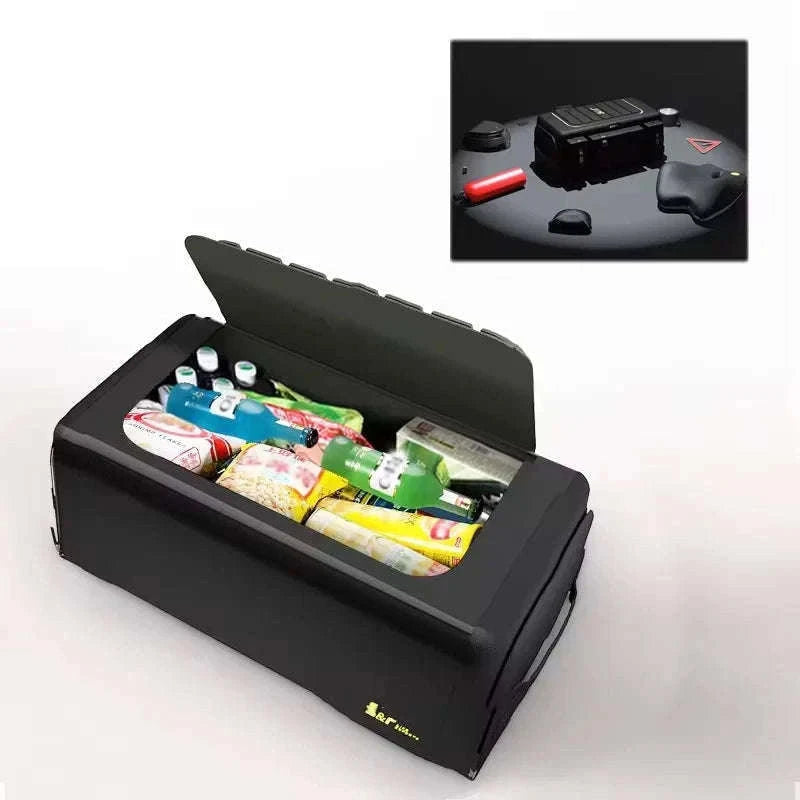 Car Trunk Storage Organizer With Lid, 70L Folding Oxford Cloth Storage Box-70L