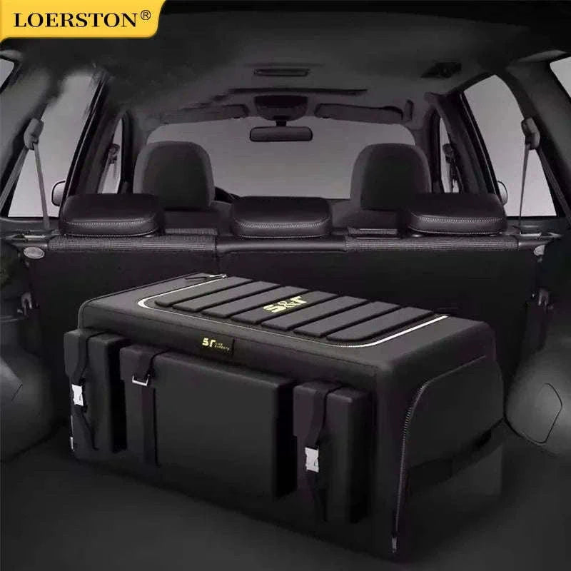Car Trunk Storage Organizer With Lid, 70L Folding Oxford Cloth Storage Box-70L
