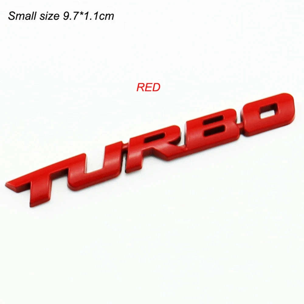 Car Turbo Boost 3D Metal Emblem Badge Sticker-Red