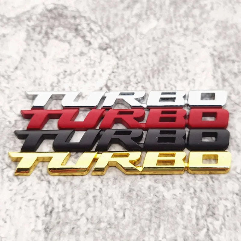 Car Turbo Boost 3D Metal Emblem Badge Sticker-Red