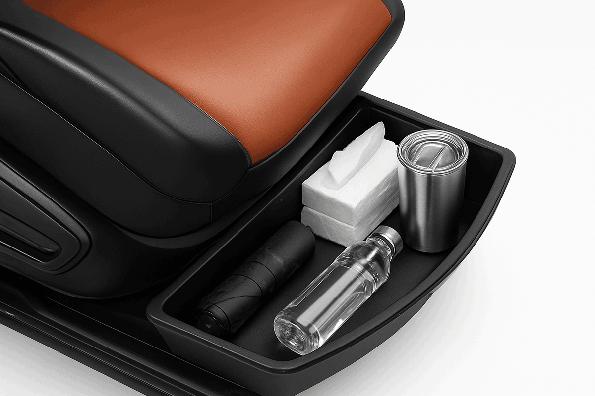 Car Under Seat Storage Box Pull Out Organizer Drawer Case Hidden Tray-Black 1PC