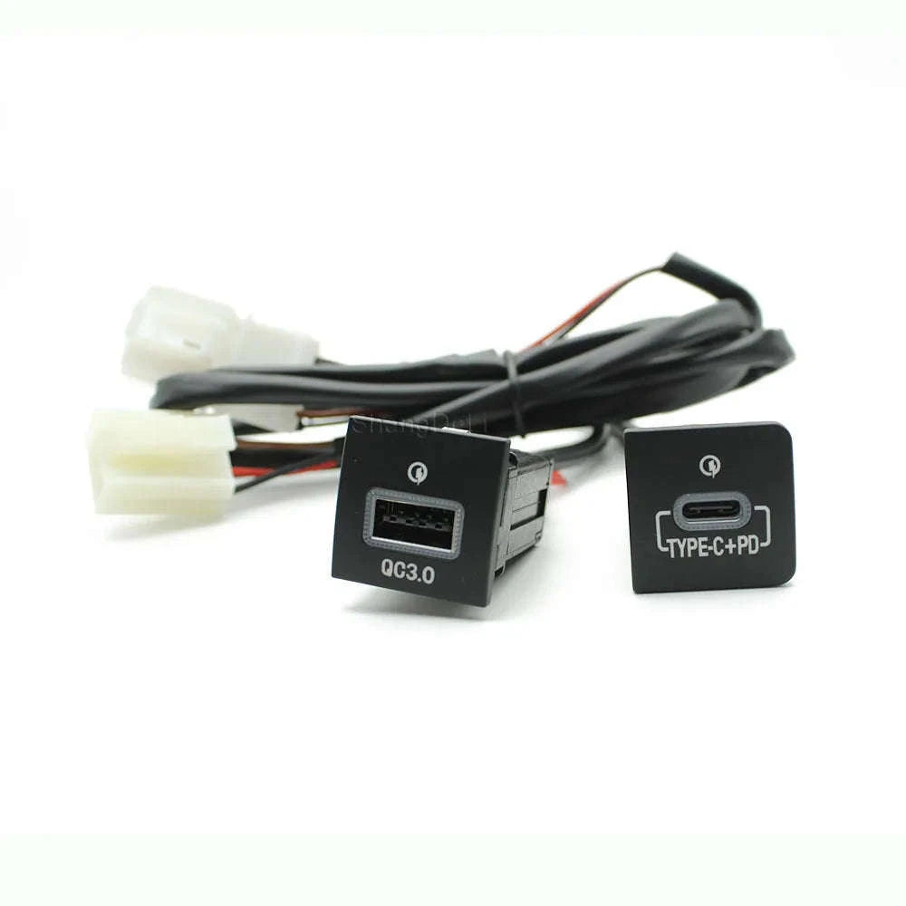 Car USB Charger PD Quick Charge Adapter for Select 2006-2012 Vehicles-USB and PD-right