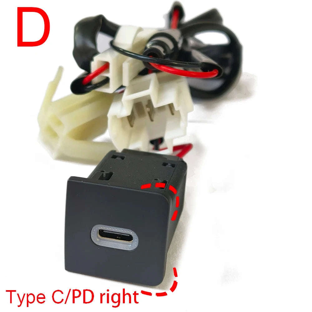 Car USB Charger PD Quick Charge QC3.0 Button Adapter-Single PD right
