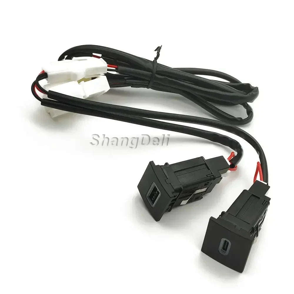 Car USB Charger PD Quick Charge QC3.0 Button Adapter-Single PD right