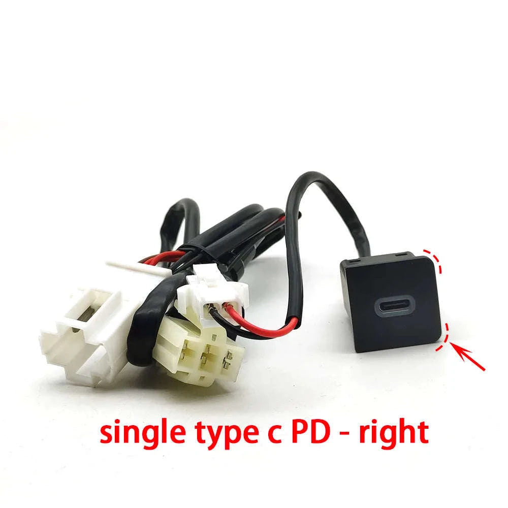 Car USB Charger PD Quick Charge QC3.0 Button Adapter-Single PD right