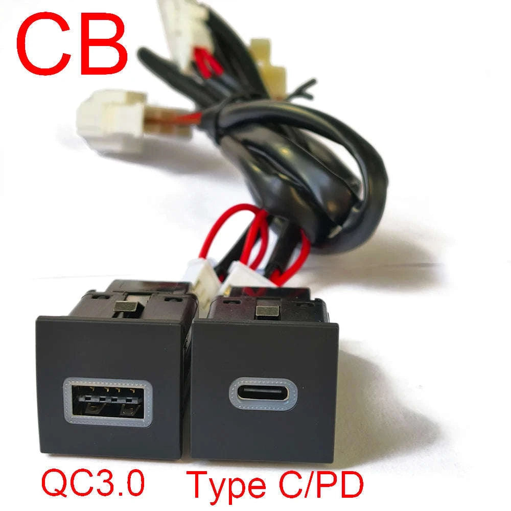 Car USB Charger PD Quick Charge QC3.0 Button Adapter-Single PD right