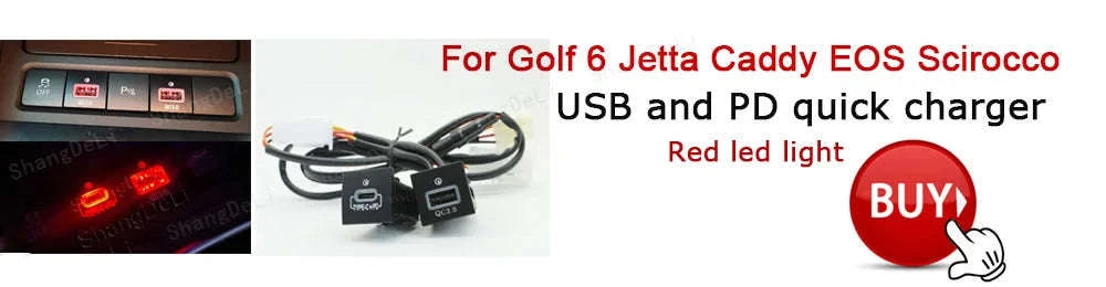 Car USB Charger PD Quick Charge QC3.0 Button Adapter-Single PD right