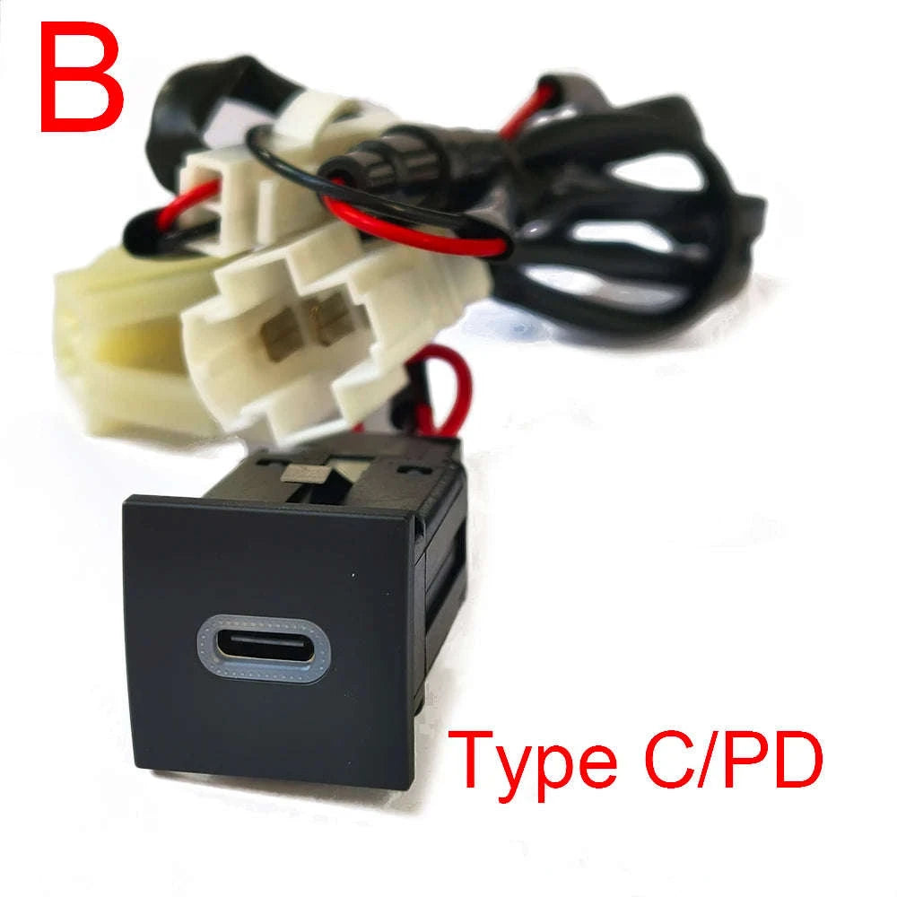 Car USB Charger PD Quick Charge QC3.0 Button Adapter-Single PD right