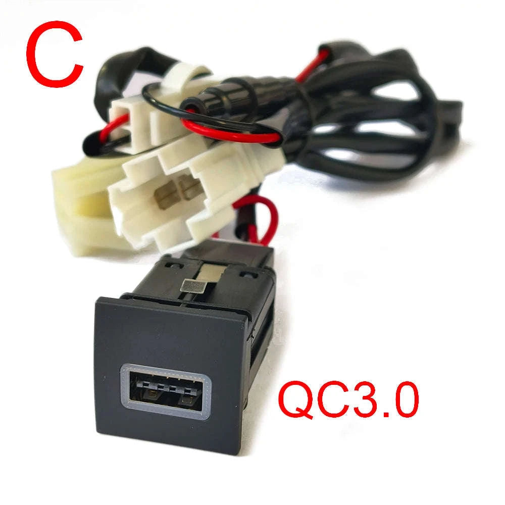 Car USB Charger PD Quick Charge QC3.0 Button Adapter-Single PD right