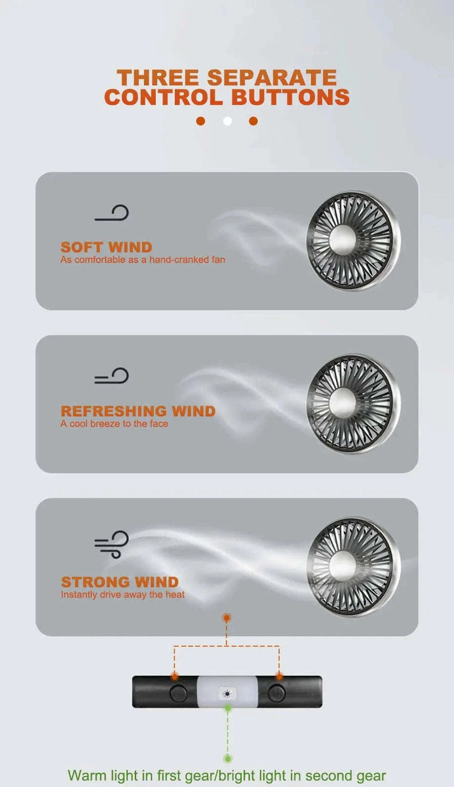 Car USB Fan Dual Head Adjustable Rear Seat Cooling Fan-1 set