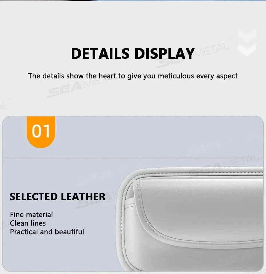 Car Visor Glasses Case Leatherette Large-Capacity-Black