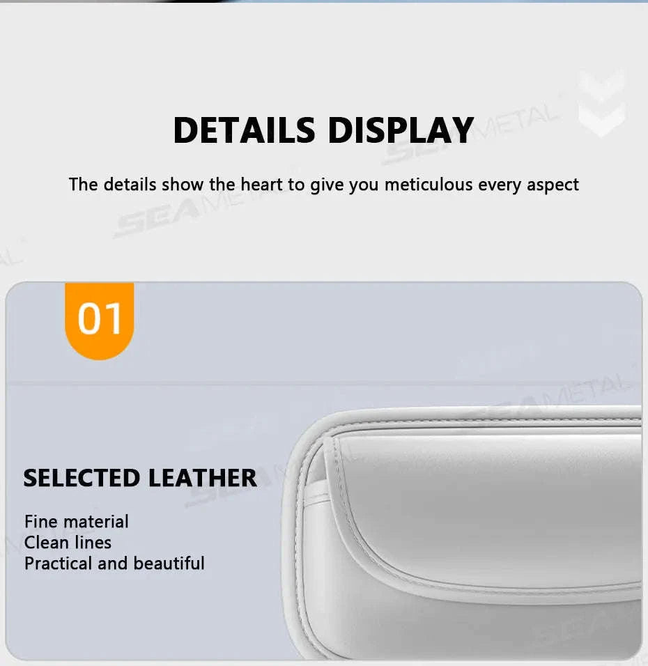 Car Visor Glasses Case Leatherette Large-Capacity-Black