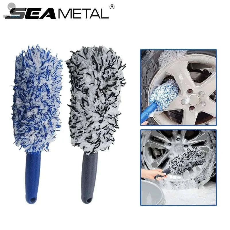 Car Wheel Hub Brush for Deep Cleaning Tight Wheel Spaces-Blue 1pc