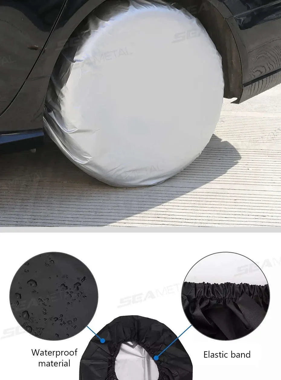 Car Wheel Tire Cover for 29-32in Tires-Silver 4pcs