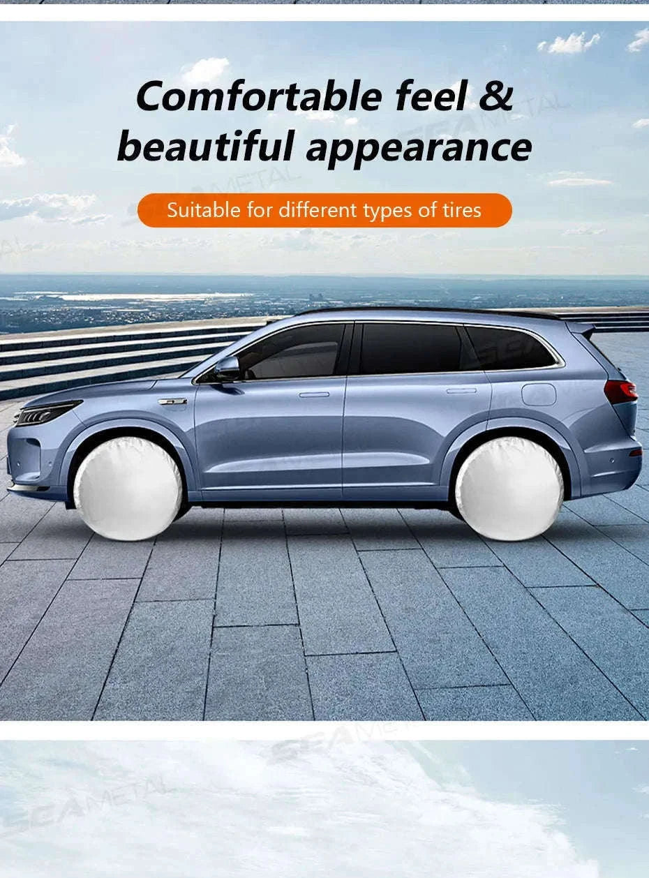 Car Wheel Tire Cover for 29-32in Tires-Silver 4pcs