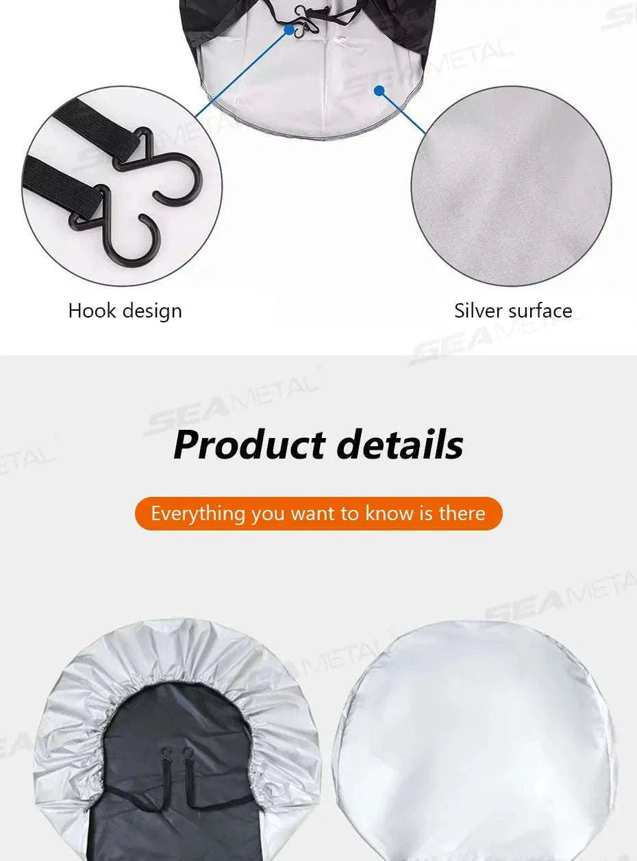 Car Wheel Tire Cover for 29-32in Tires-Silver 4pcs