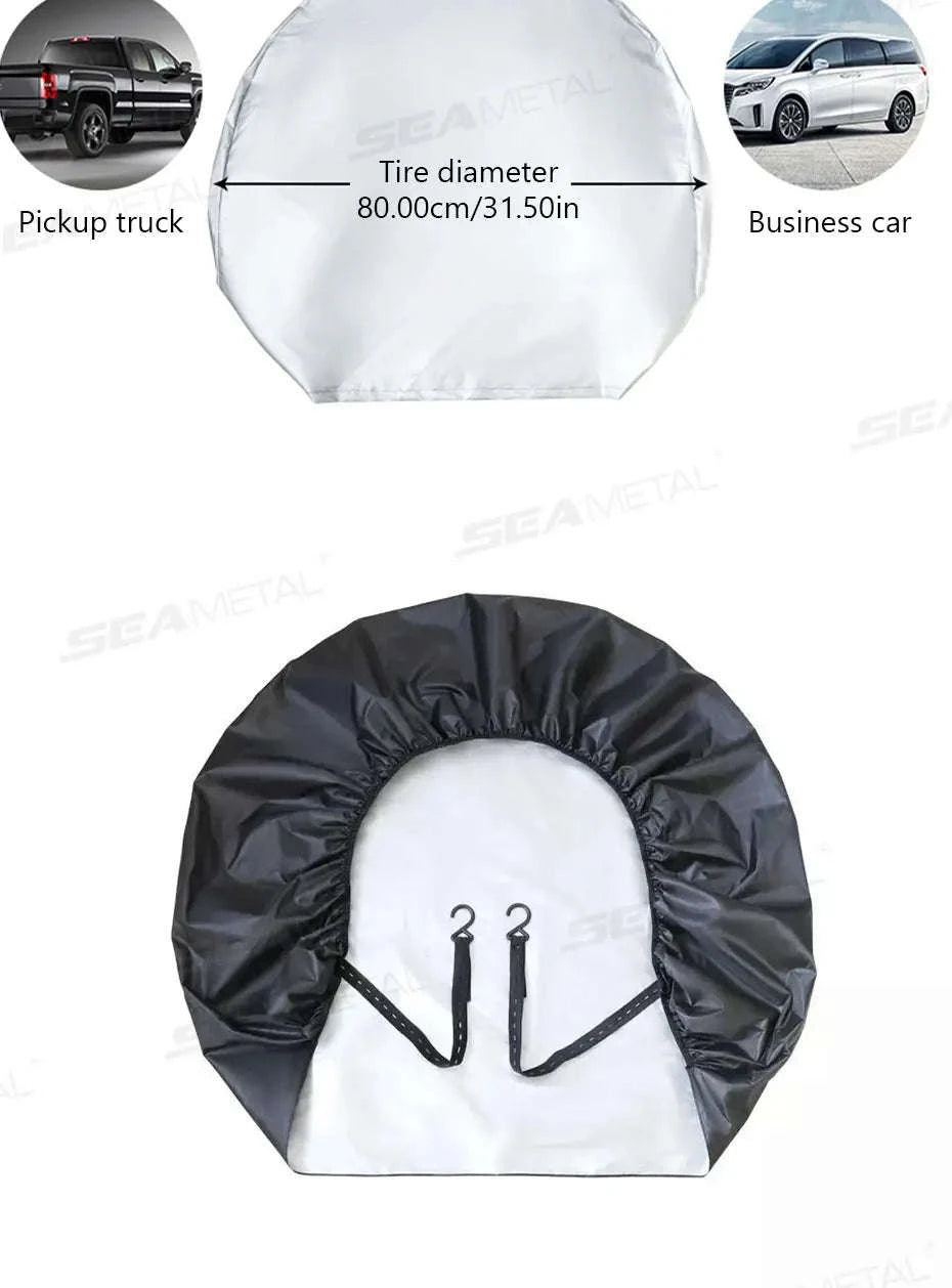 Car Wheel Tire Cover for 29-32in Tires-Silver 4pcs
