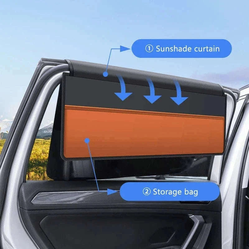 Car Window Sunshade Magnetic Side Window Curtain-Rear-1pc