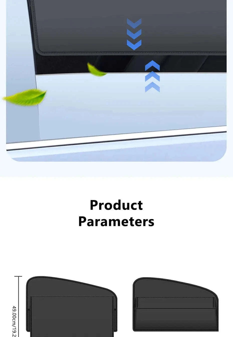 Car Window Sunshade Magnetic Side Window Curtain-Rear-1pc