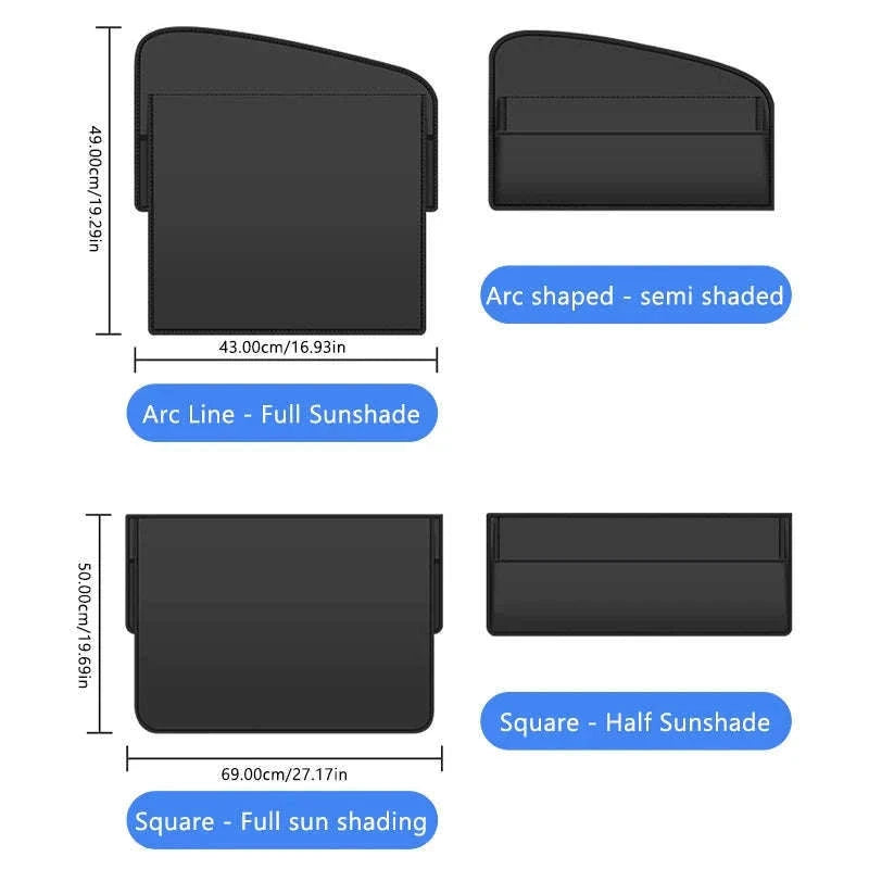 Car Window Sunshade Magnetic Side Window Curtain-Rear-1pc