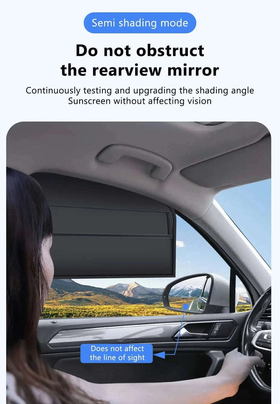 Car Window Sunshade Magnetic Side Window Curtain-Rear-1pc